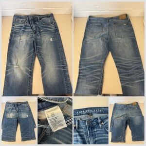 3 Pairs American Eagle Outfitters Men's Distressed Denim Jeans - Size 34x32